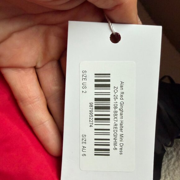 Beginning Boutique Alan Red Gingham Halter Mini Dress - Picture 2 of 2